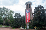 Presidental Debate 2020 Banner on Bell Tower 12 by Belmont University and Sam Simpkins