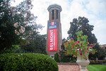 Presidental Debate 2020 Banner on Bell Tower 13 by Belmont University and Sam Simpkins