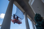 Workers Hang Debate 2020 Signs at Freeman Hall 03 by Belmont University and Sam Simpkins