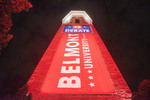 Presidental Debate 2020 Banner on Bell Tower at Night 02 by Belmont University and Sam Simpkins