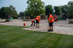 Temporary floor being laid on South Lawn 03