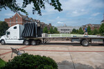 Temporary floor being laid on South Lawn 15 by Belmont University and Sam Simpkins