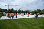 Temporary floor being laid on South Lawn 28 by Belmont University and Sam Simpkins