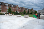 Temporary floor being laid on South Lawn 29 by Belmont University and Sam Simpkins