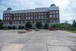 Temporary floor being laid on South Lawn 35 by Belmont University and Sam Simpkins