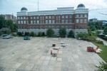 Temporary floor being laid on South Lawn 36 by Belmont University and Sam Simpkins