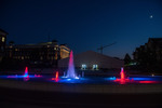 Lit fountains